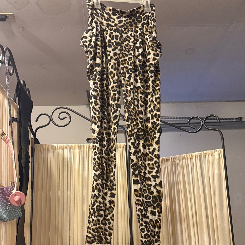 SololaFe Leopard Print Stretchy Pants